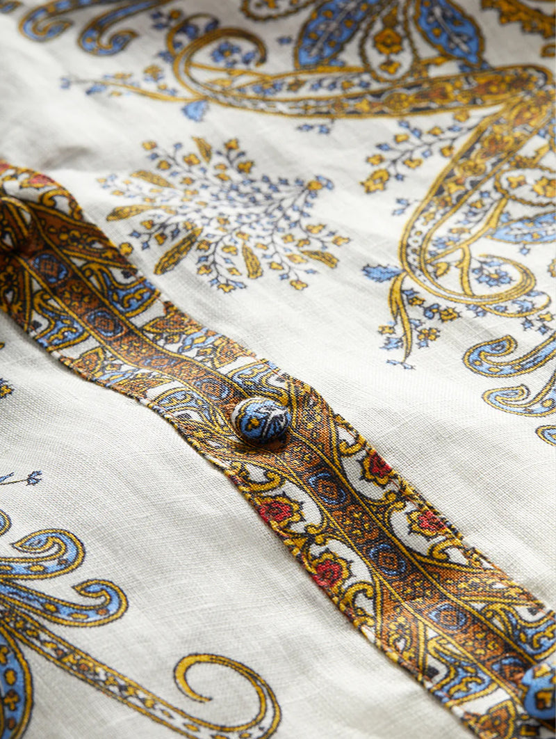 Maryam Linen Shirt in Dove Red