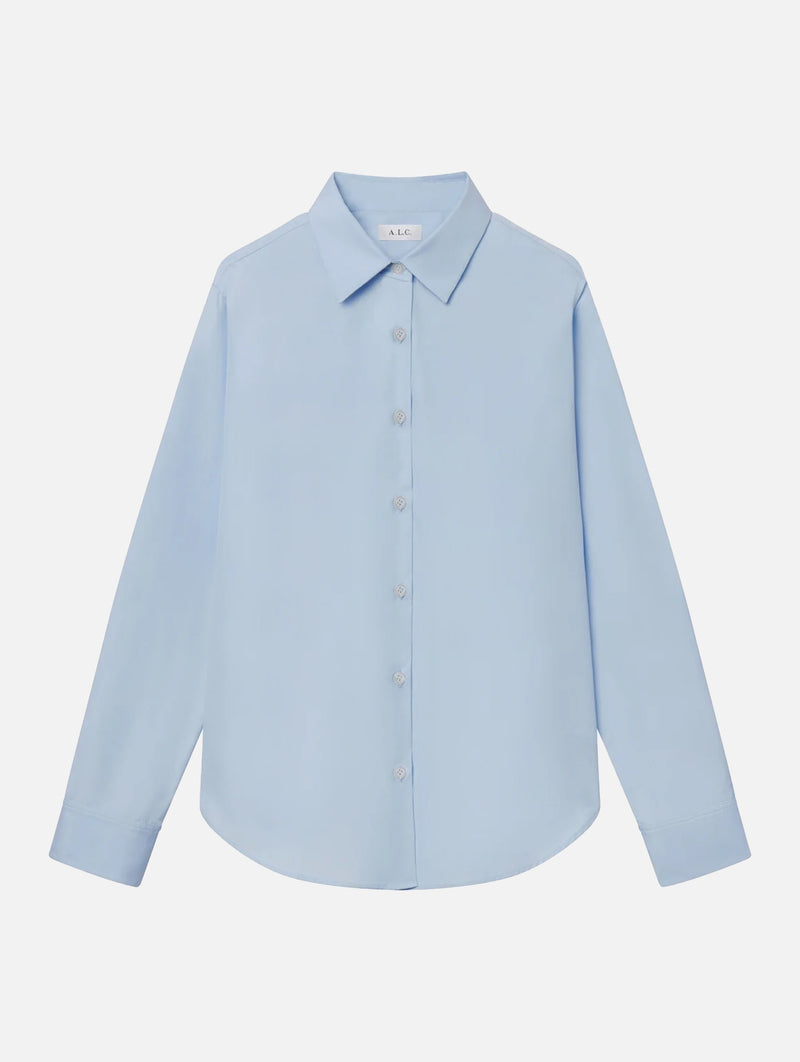 Mason Relaxed Cotton Shirt in French Blue