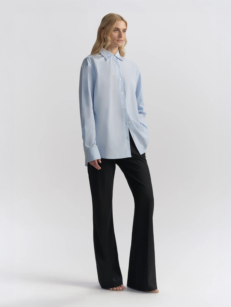 Mason Relaxed Cotton Shirt in French Blue