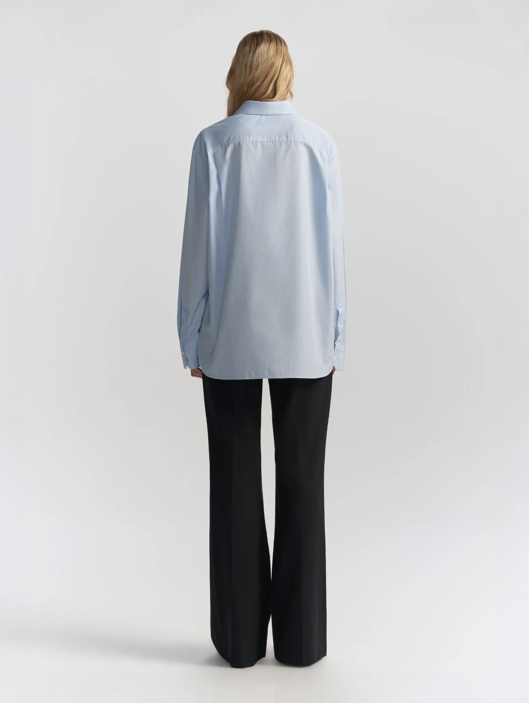 Mason Relaxed Cotton Shirt in French Blue