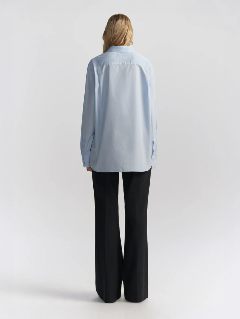 Mason Relaxed Cotton Shirt in French Blue