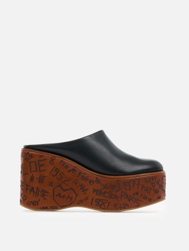 Maxime Wedge Mule in Black