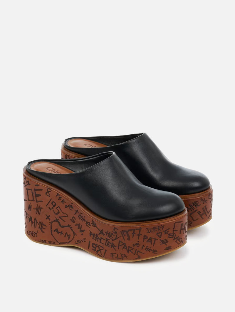 Maxime Wedge Mule in Black