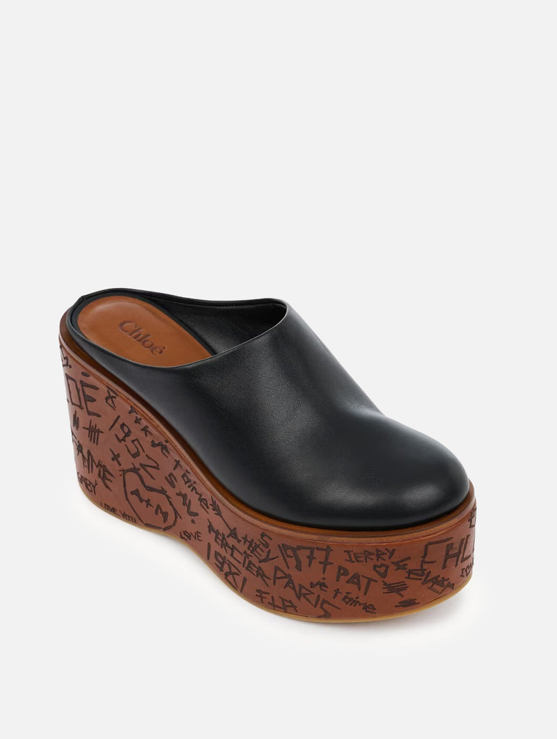 Maxime Wedge Mule in Black