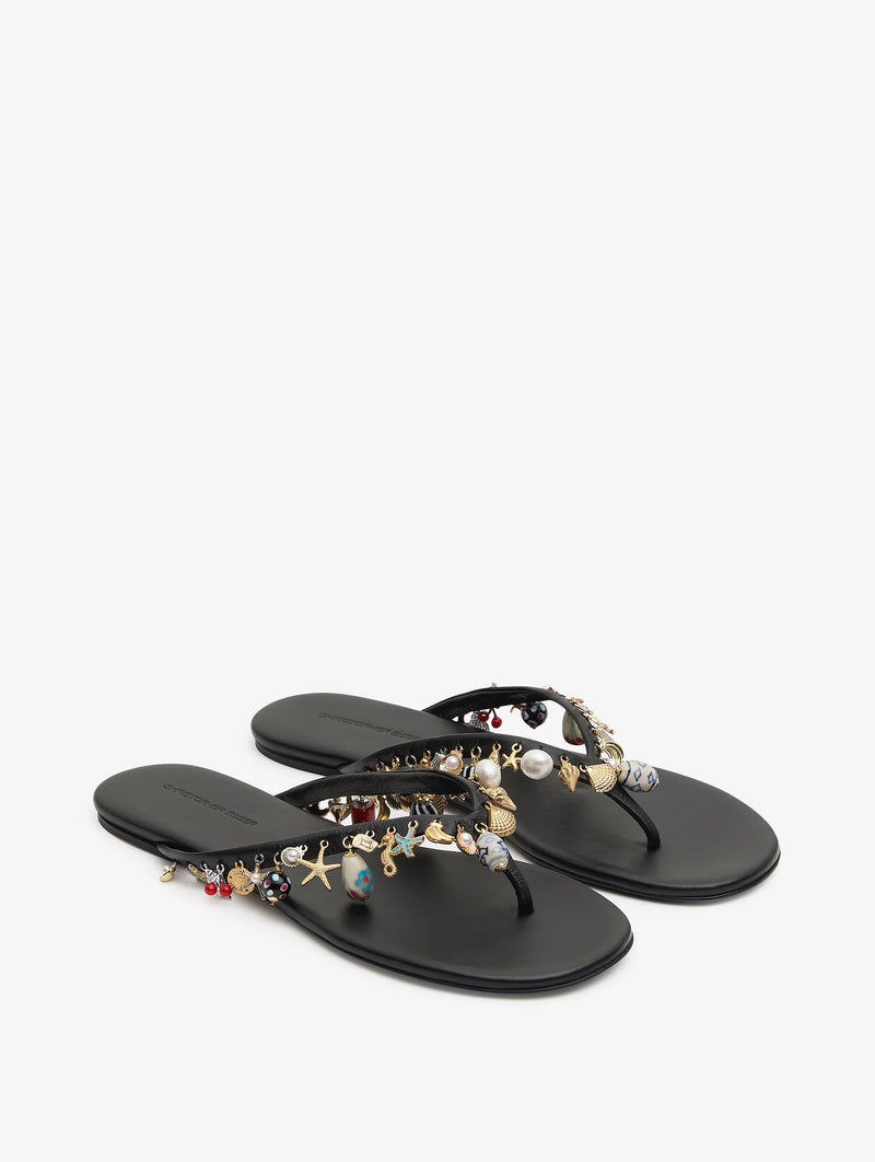 Memento Charm Flip Flop in Black
