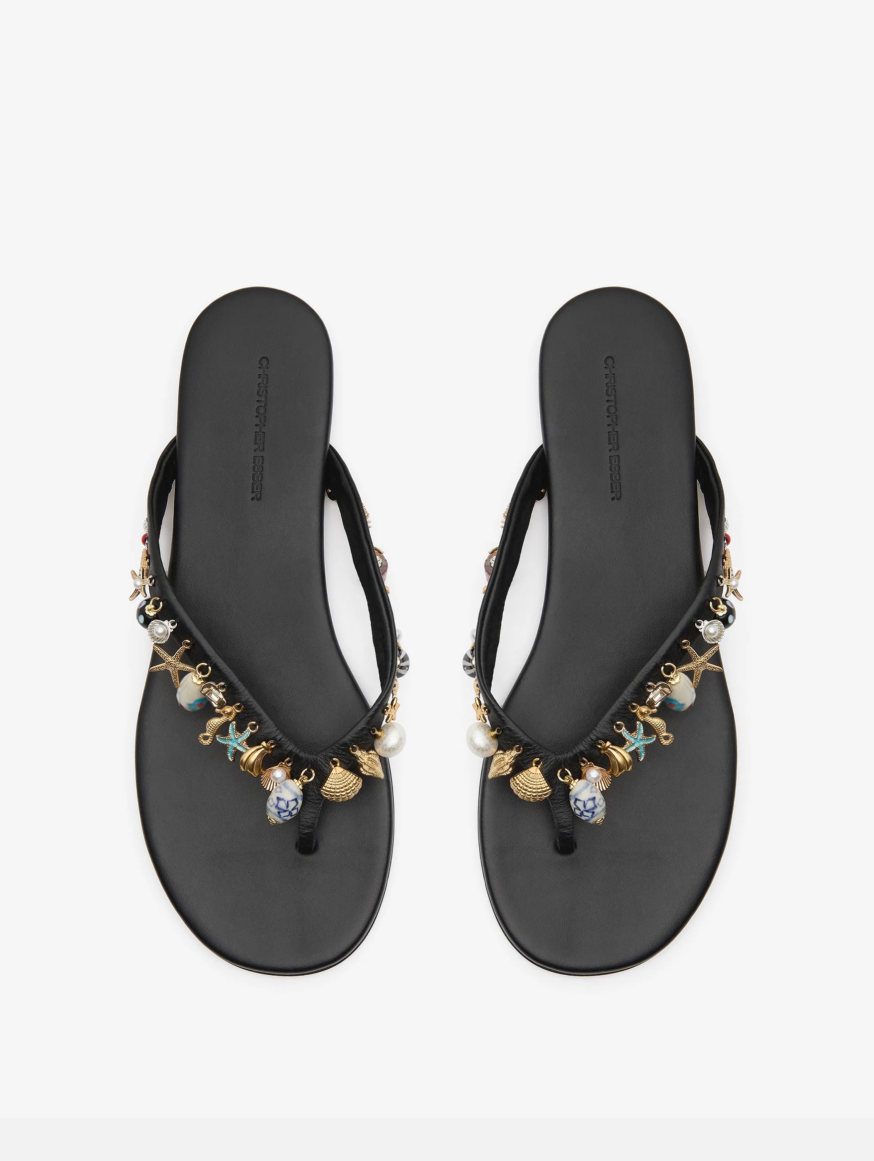 Memento Charm Flip Flop in Black