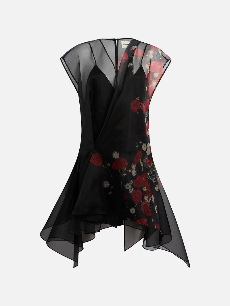 Merith Dress in Black and Red