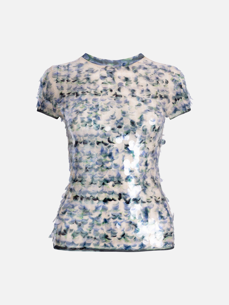 Mermaid Tee in Multi Sequins