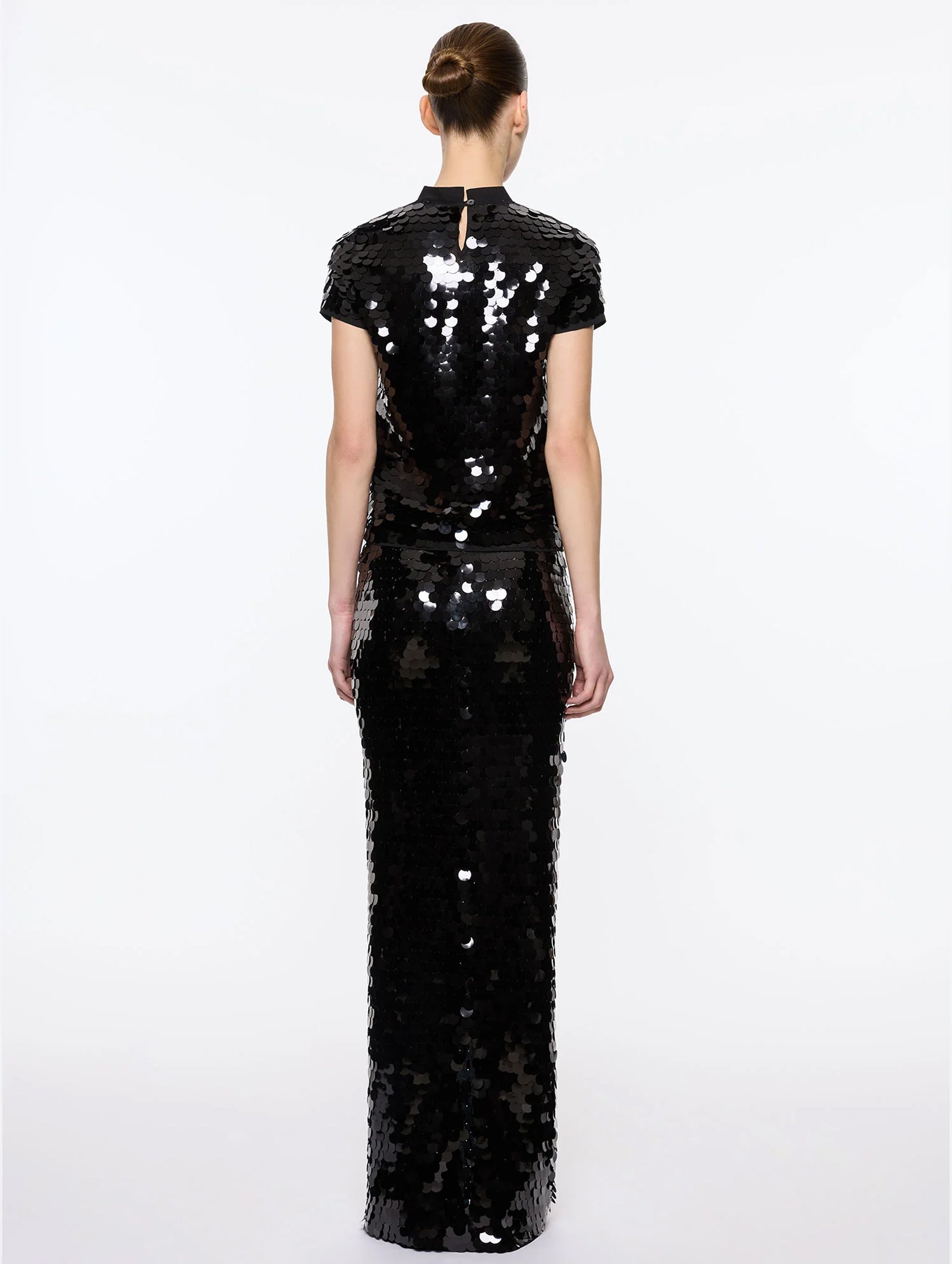 Mermaid Tee in Black Sequin