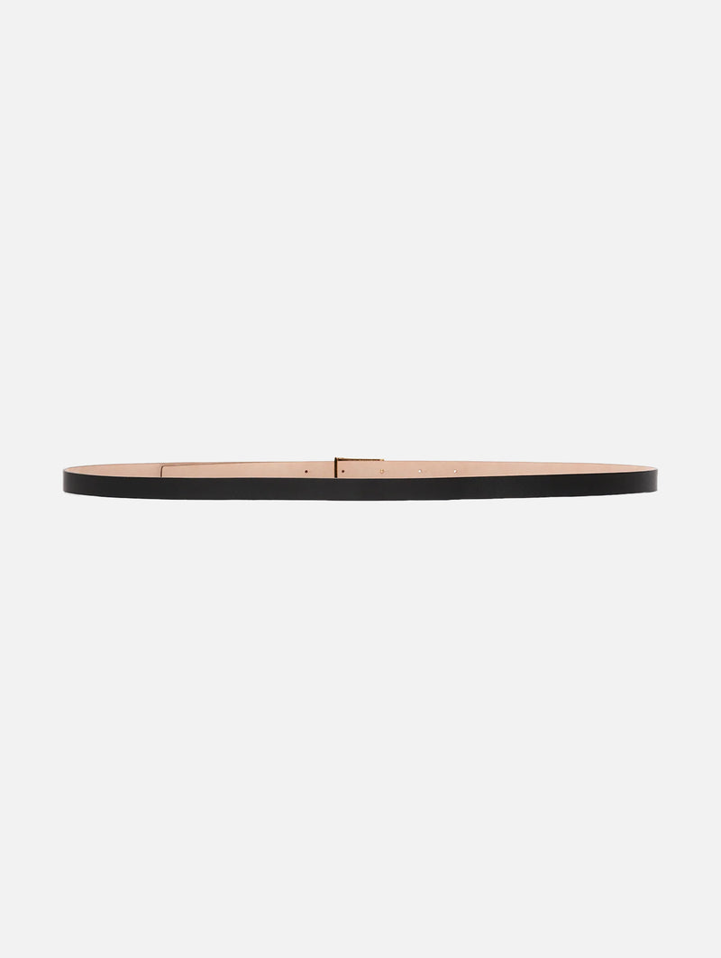 B Buckle Micro Frame Belt in Black