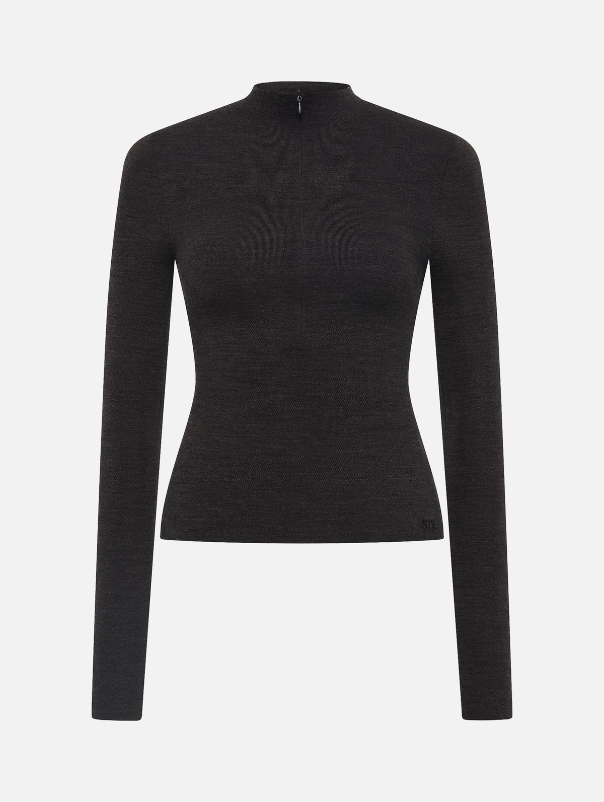 Mikkel Zip Long Sleeve Top in Marle