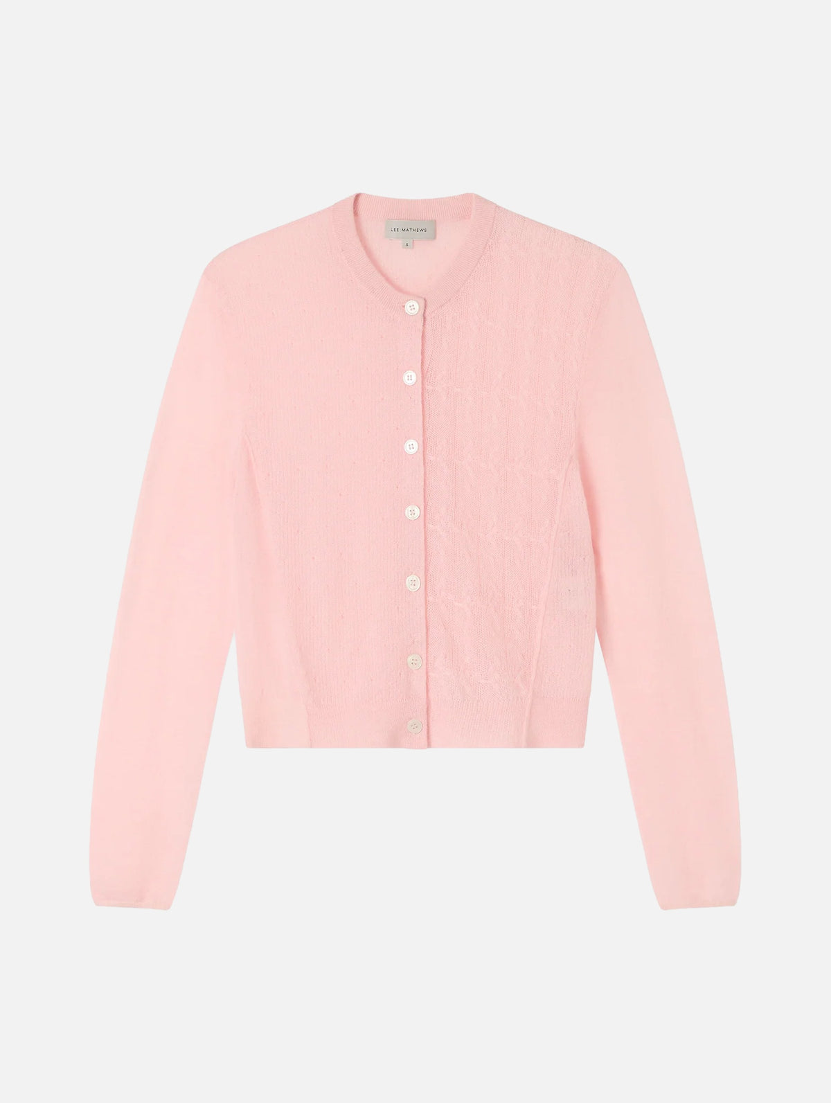 Mila Contrast Cardigan in Baby Pink