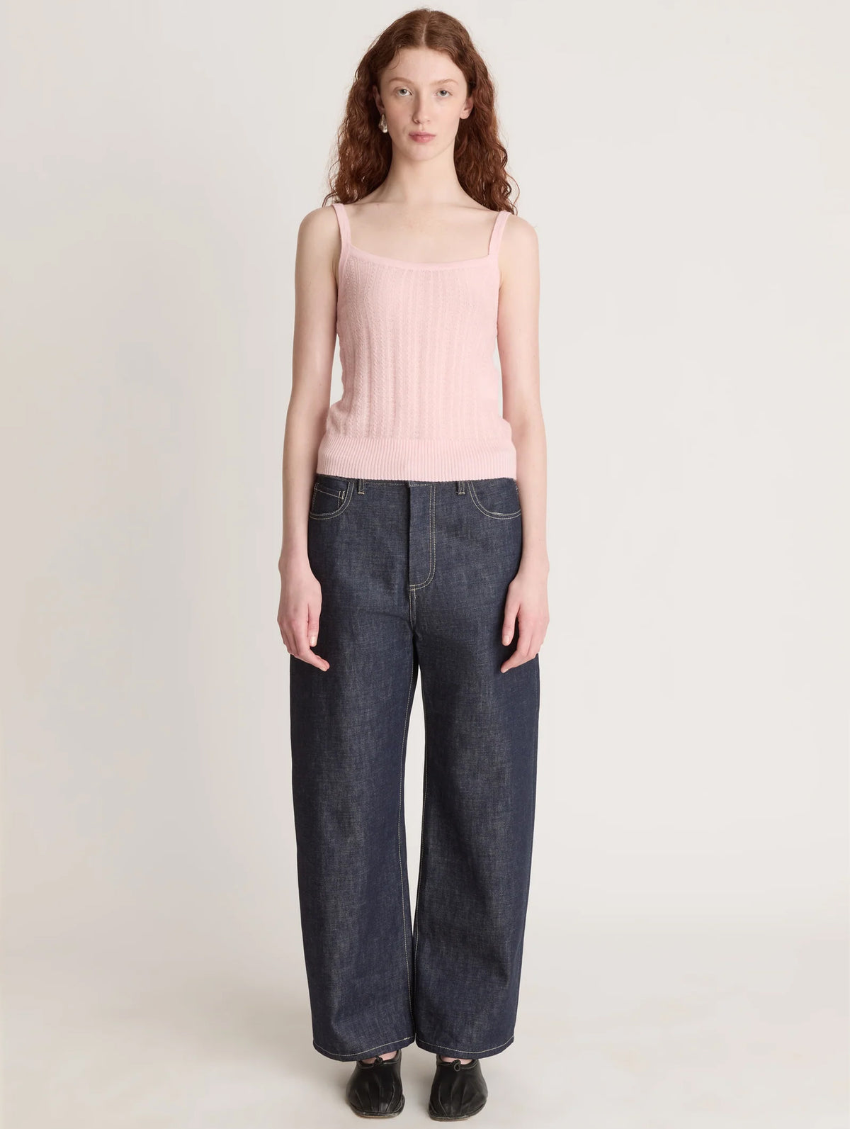 Mila Pointelle Cami in Baby Pink