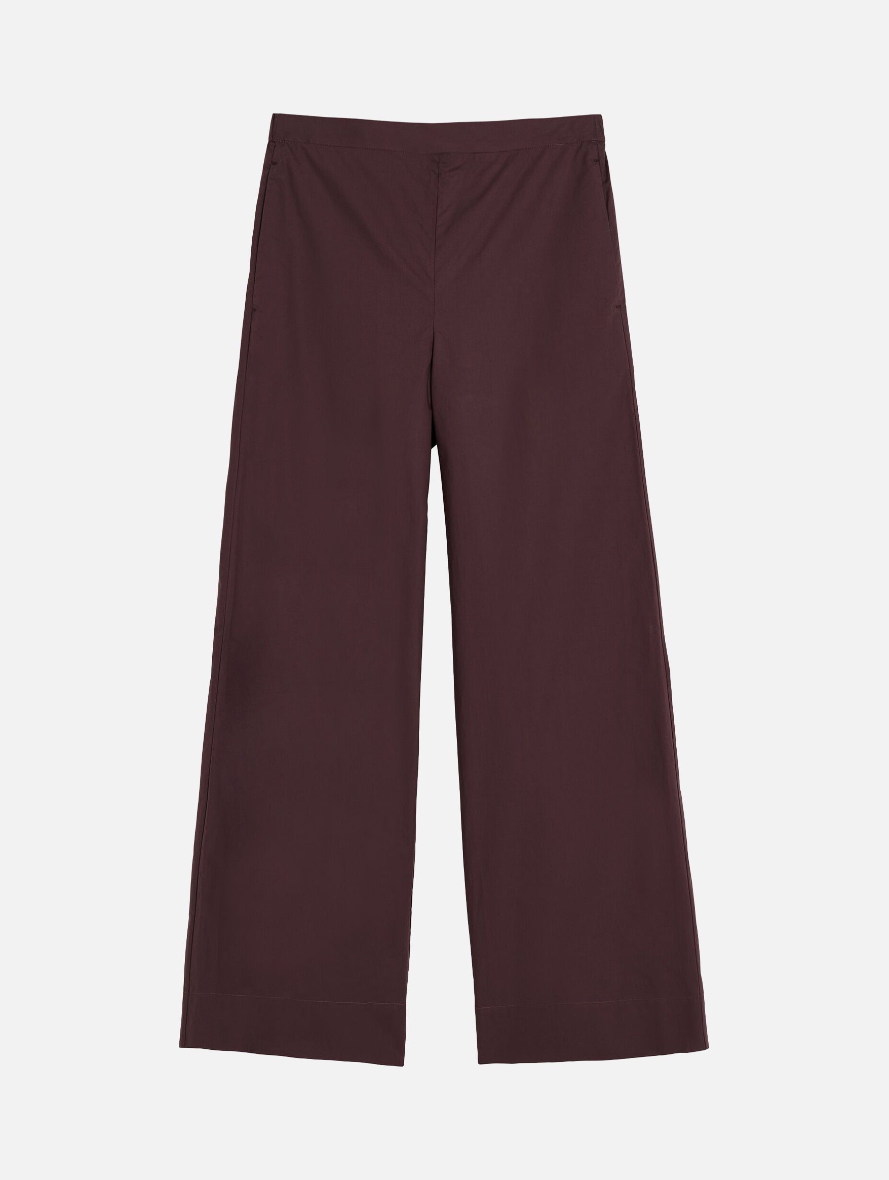 Milena Organic Cotton Trousers in Aubergine