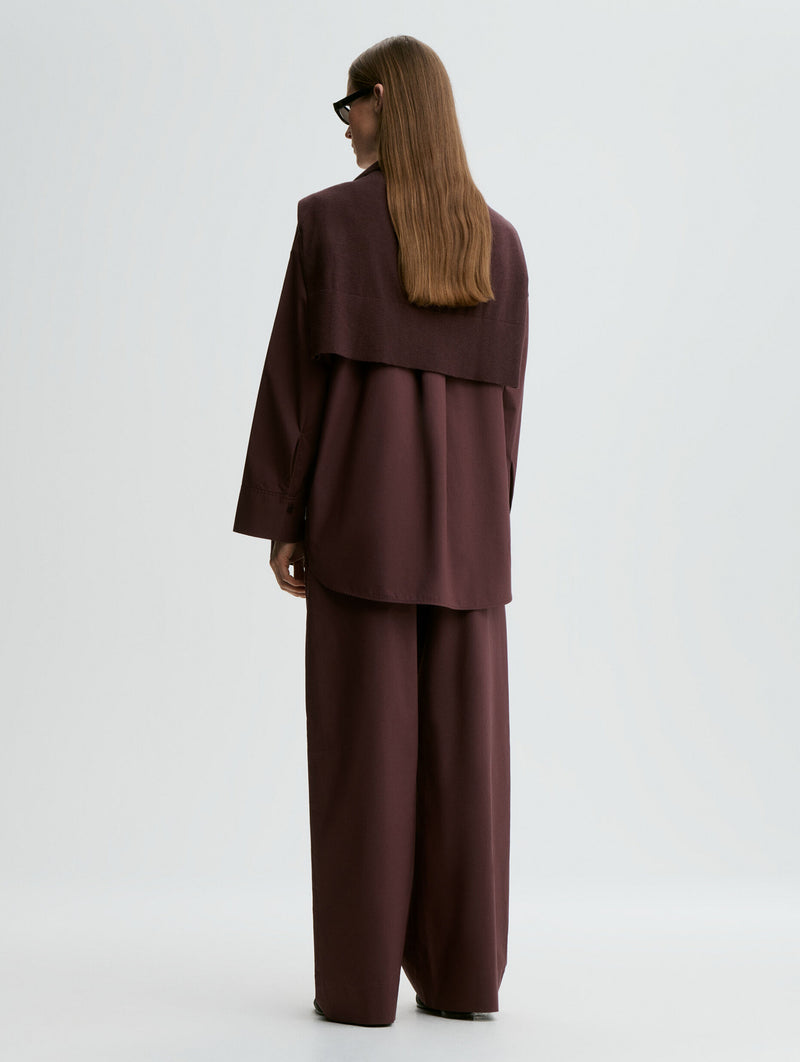 Milena Organic Cotton Trousers in Aubergine
