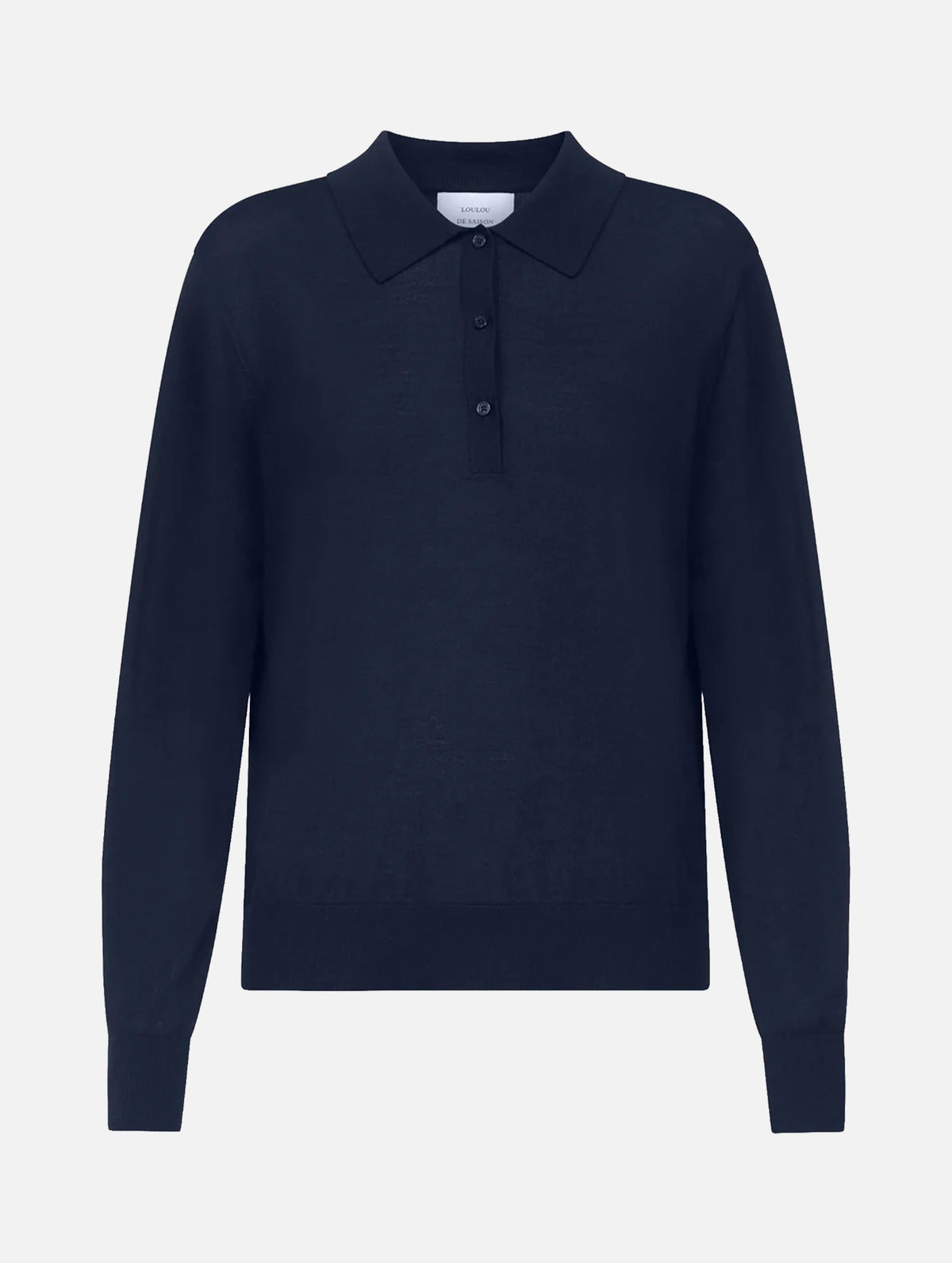 Miles Long Sleeve Polo in Navy