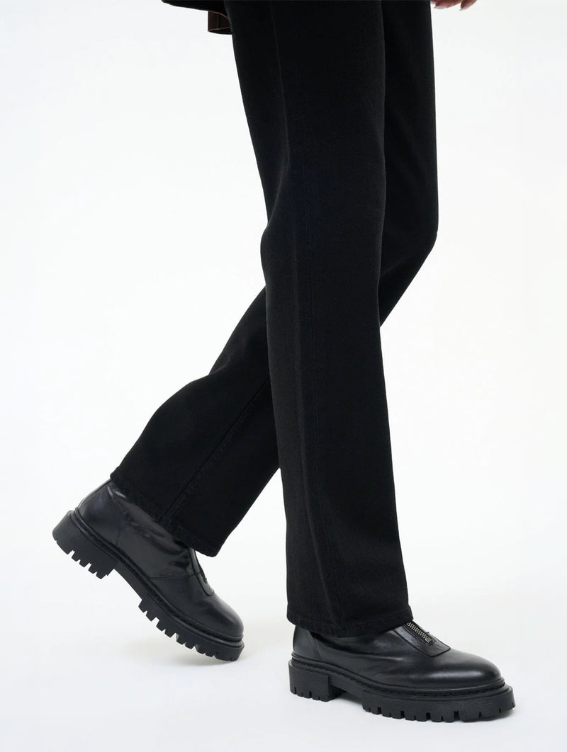 Miles Zip Ankle Boot in Black