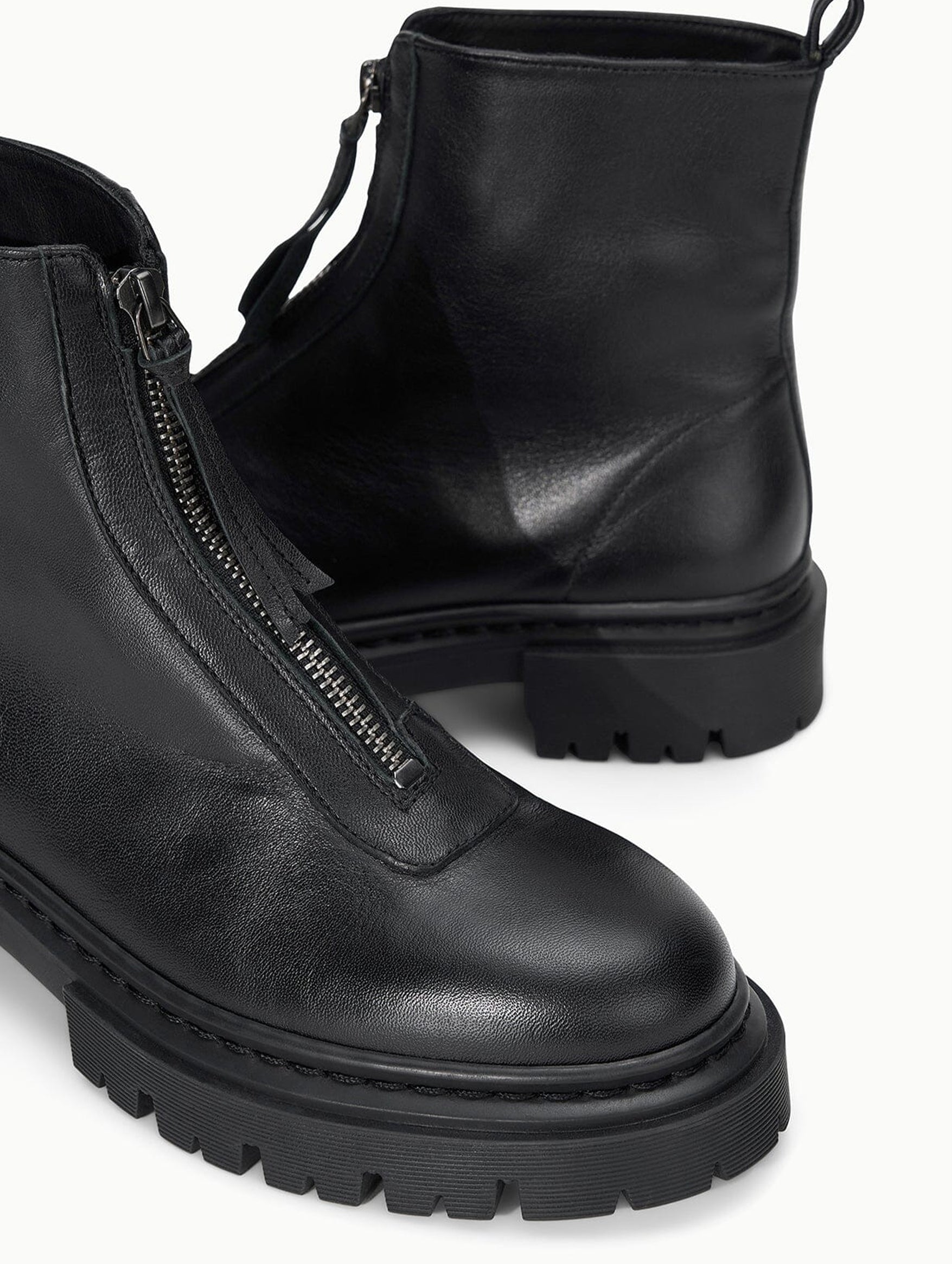Miles Zip Ankle Boot in Black