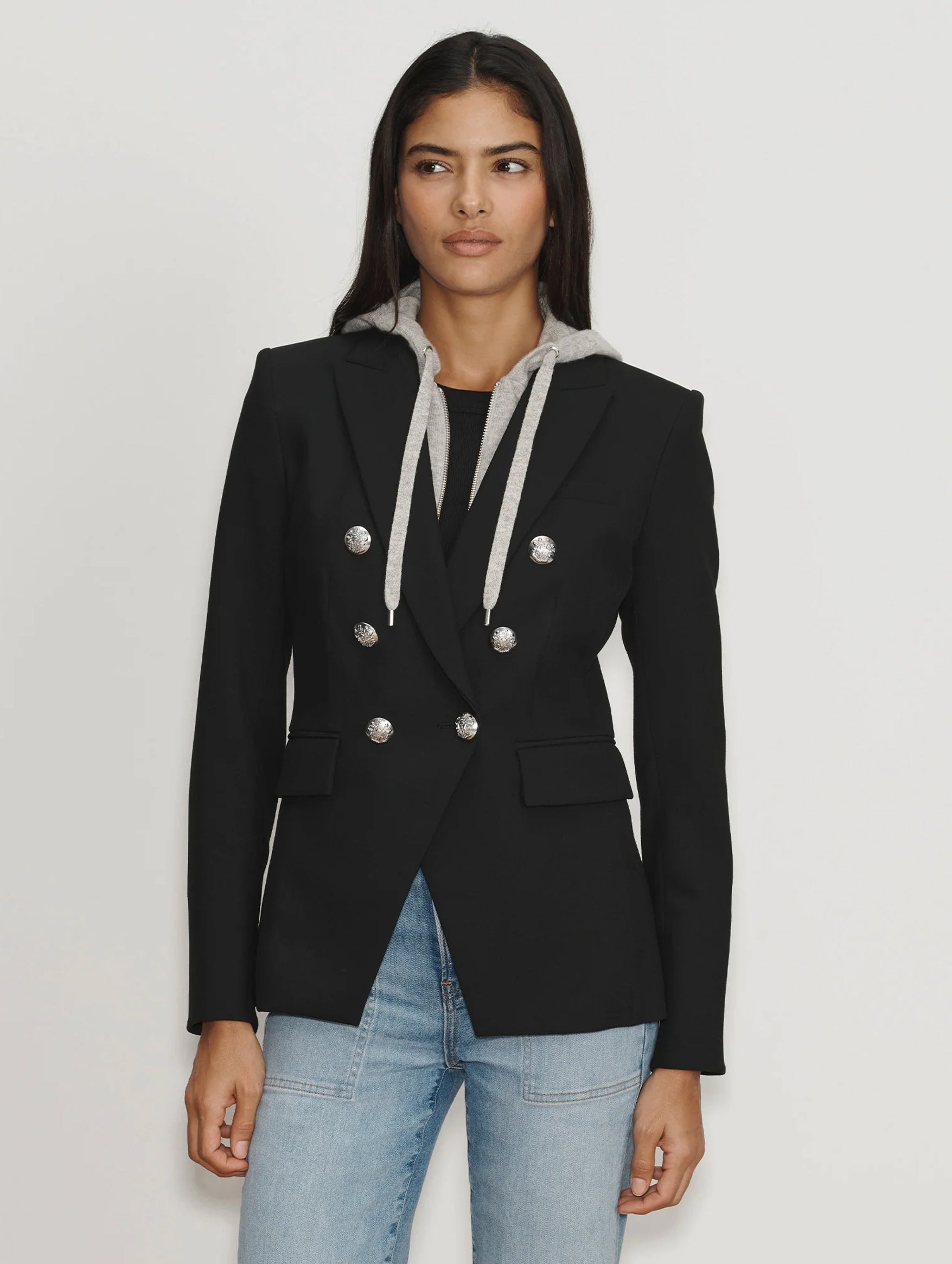 Miller Dickey Blazer in Black with Silver Buttons