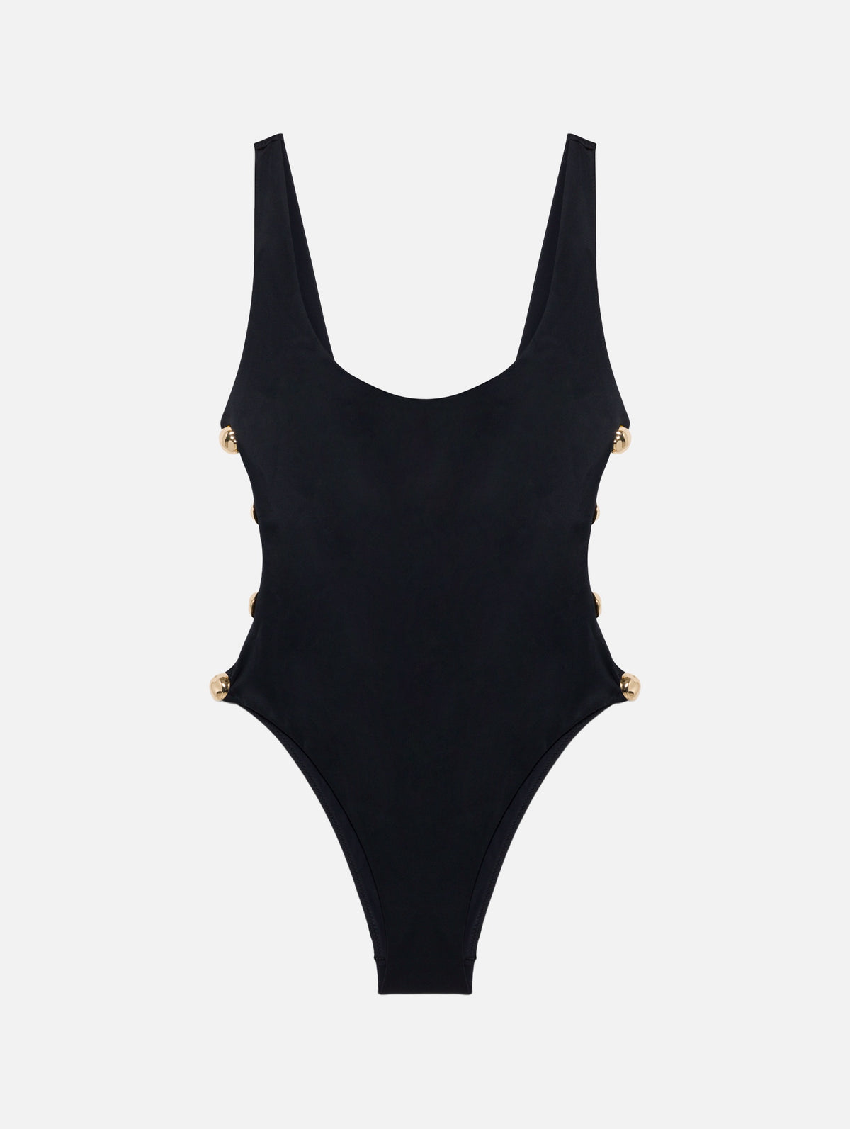 Mona Scoop Neck Swimsuit in Black