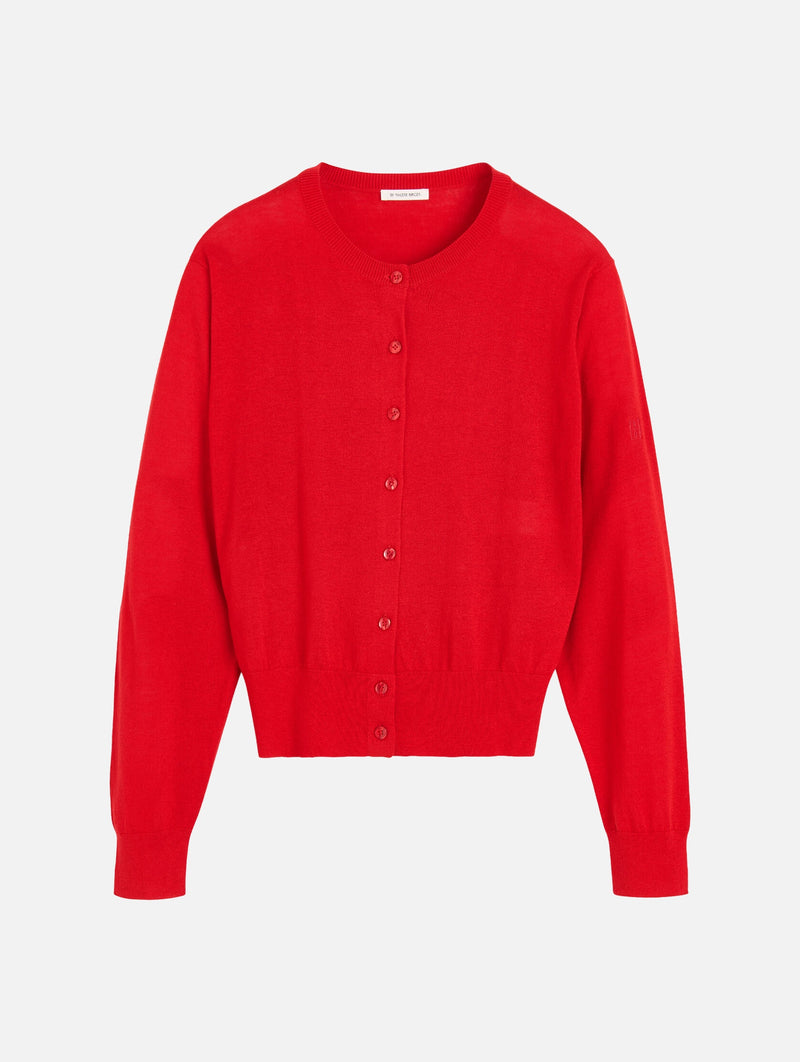 Montie Cardigan in Pompeian Red