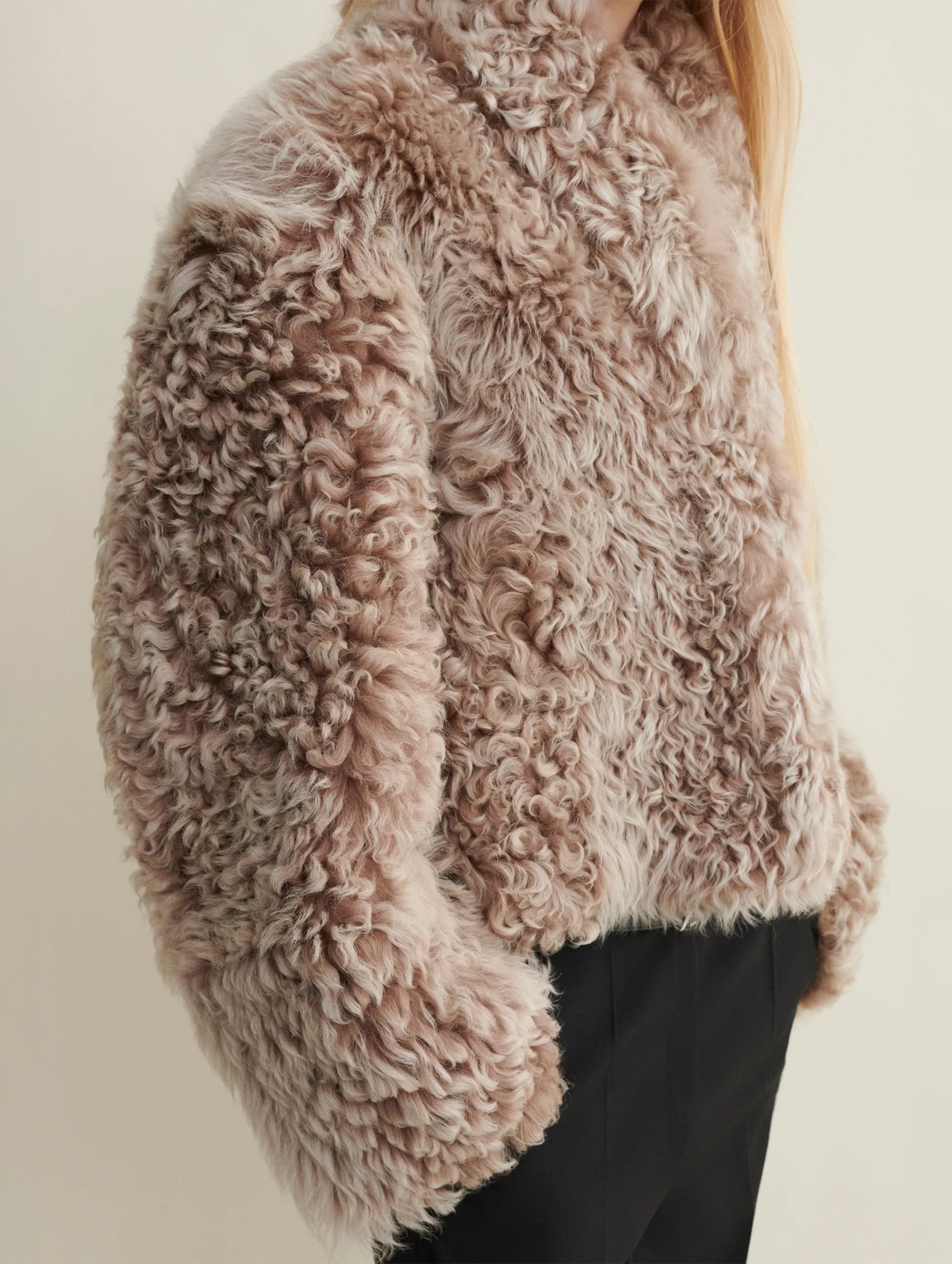 Mooney Forest Vega Shearling Jacket in Beige