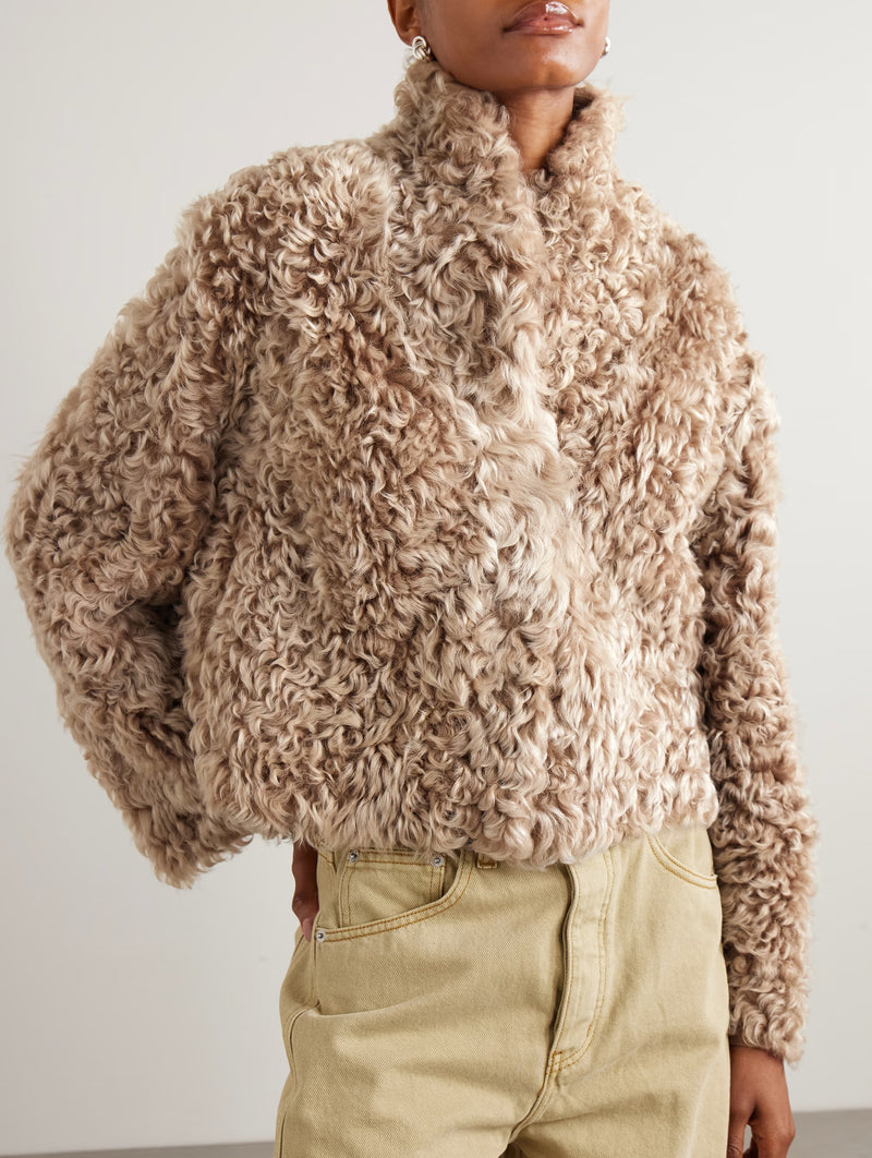 Mooney Forest Vega Shearling Jacket in Beige
