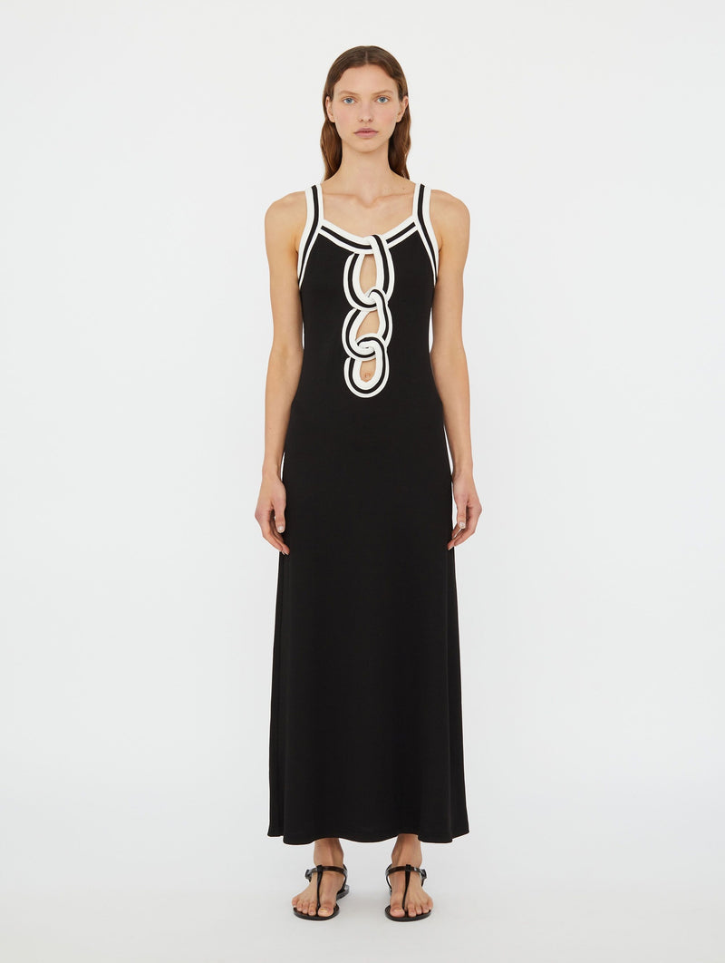 Multi Verner Linked Chain Dress In Black & White