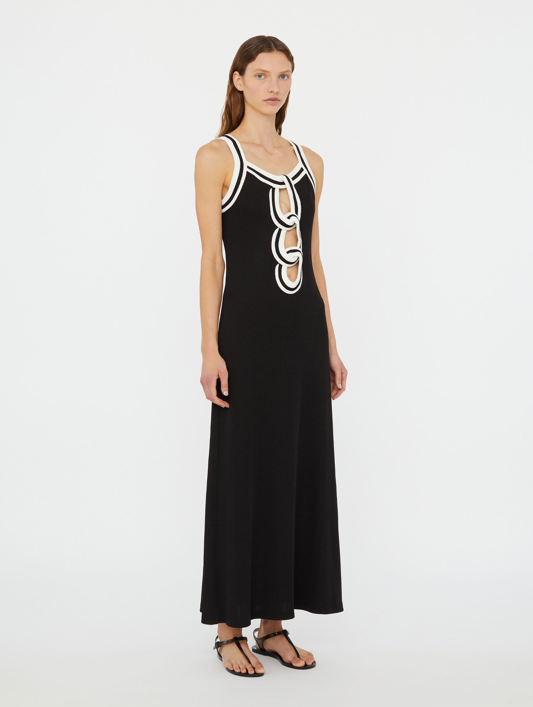 Multi Verner Linked Chain Dress In Black & White