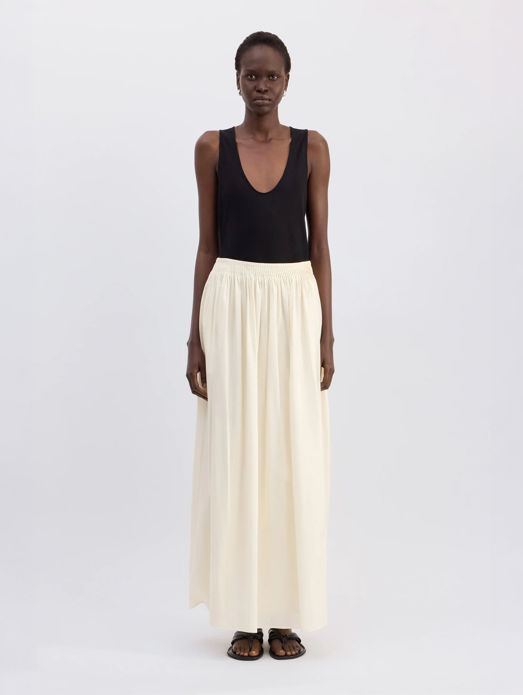 Naya Gathered Skirt in White