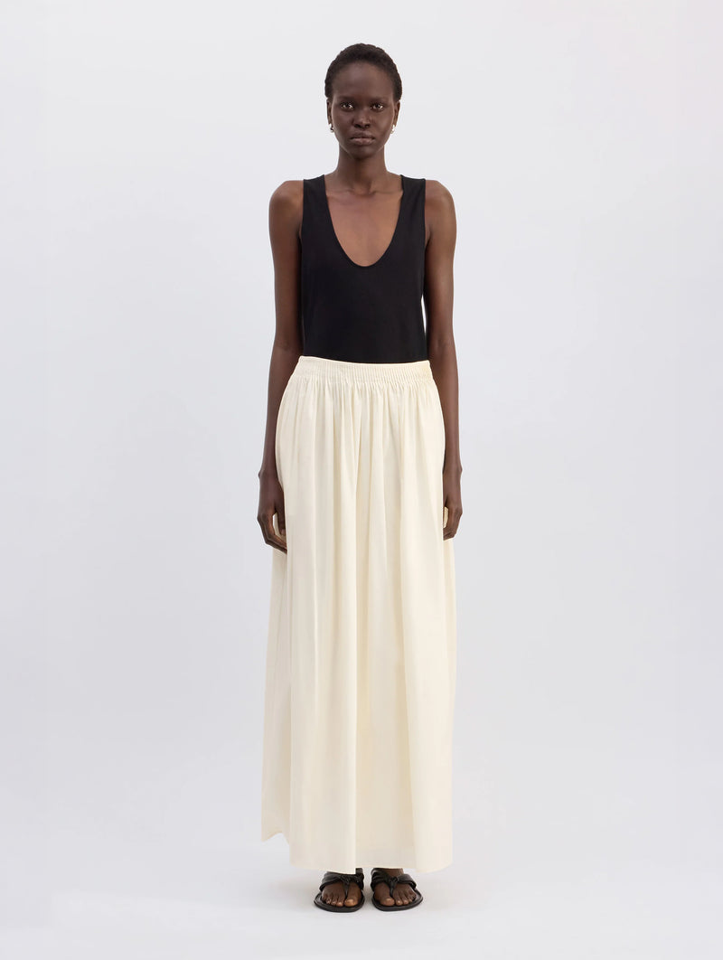 Naya Gathered Skirt in White