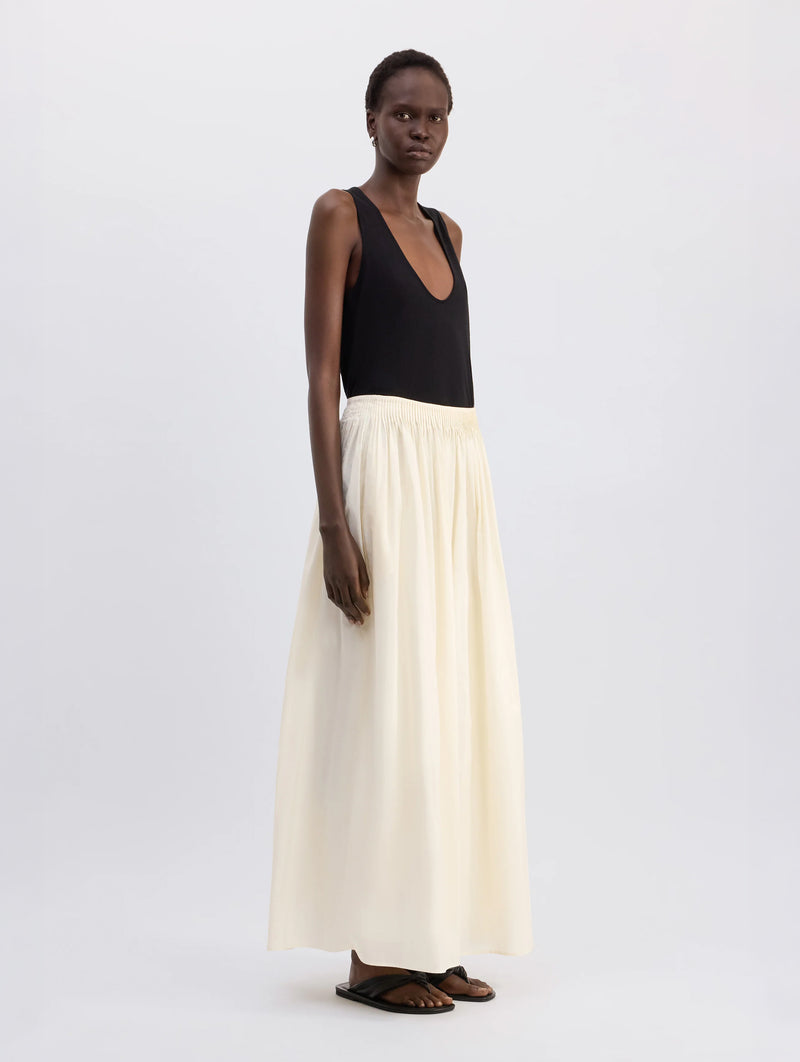 Naya Gathered Skirt in White