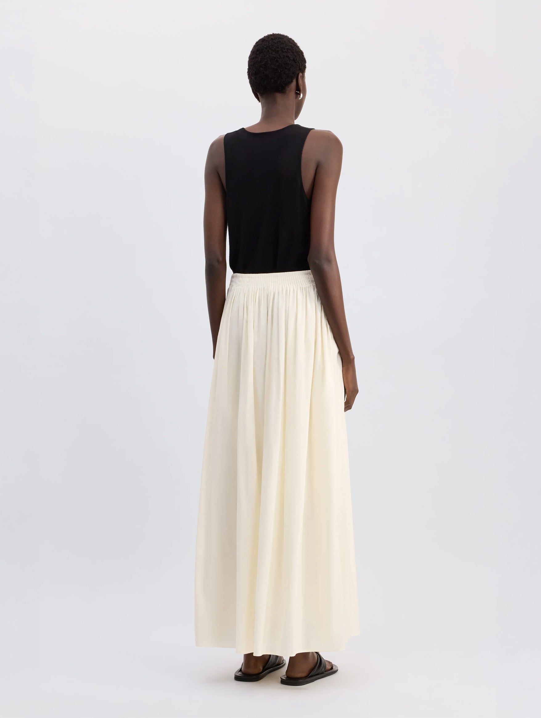 Naya Gathered Skirt in White