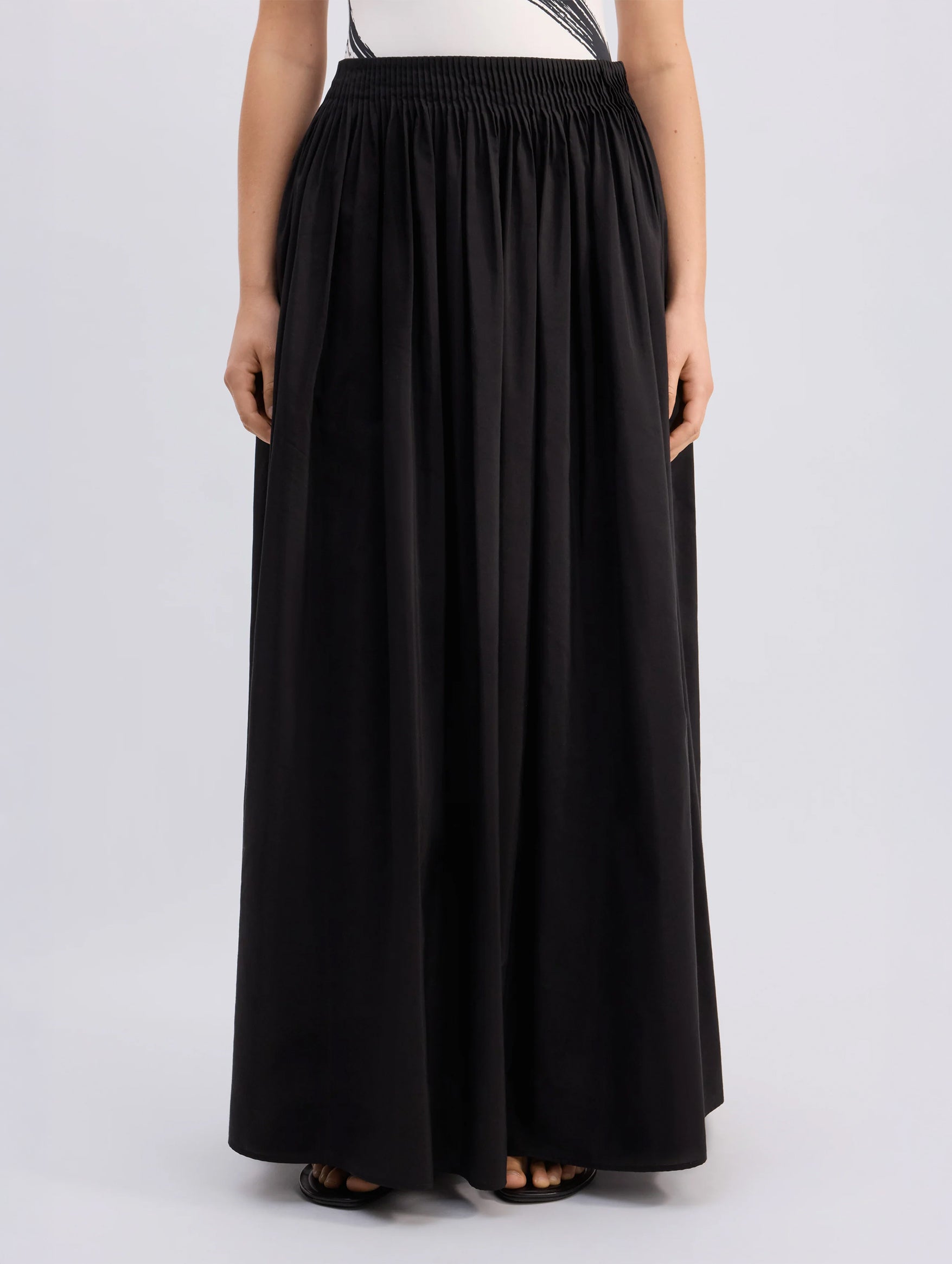 Naya Gathered Skirt in Black