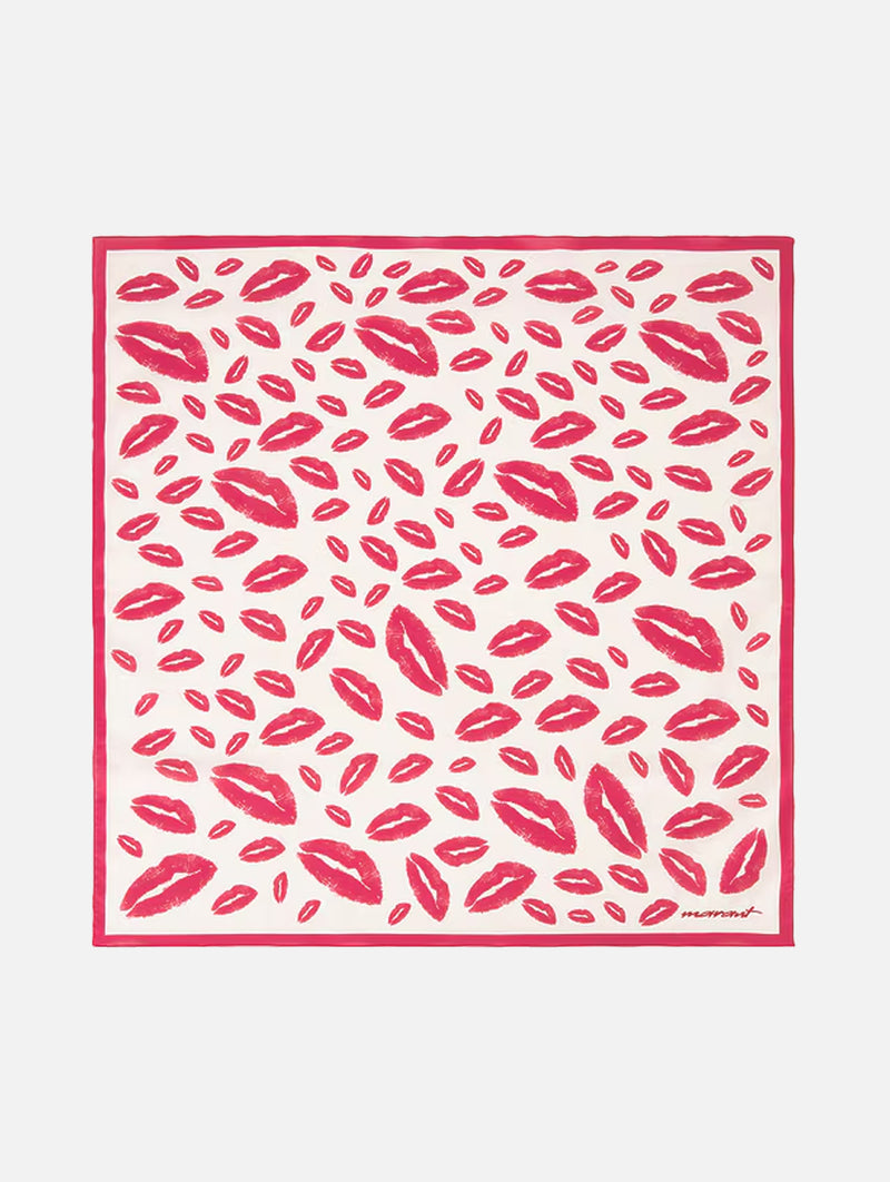 Auwena Neckerchief in Ecru & Red