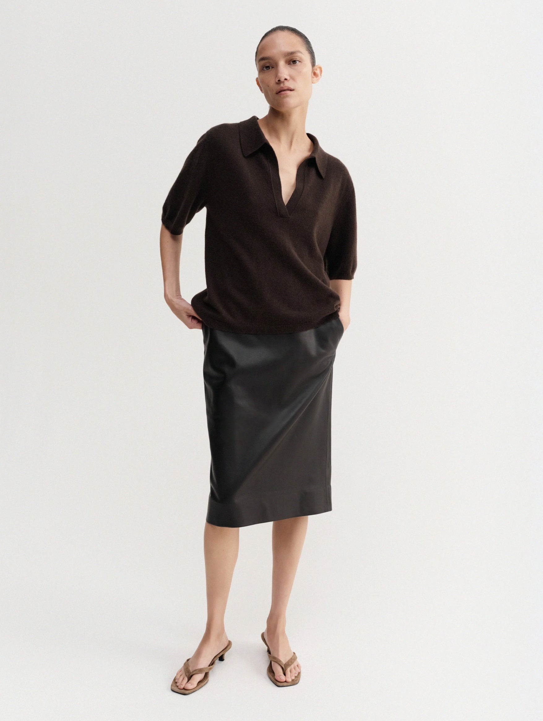 Nessa Polo T-shirt in Chocolate