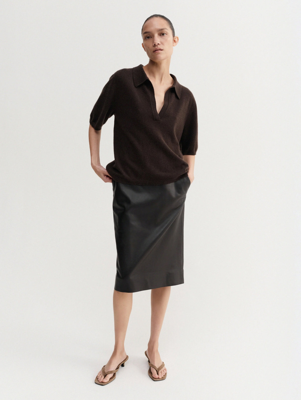 Nessa Polo T-shirt in Chocolate