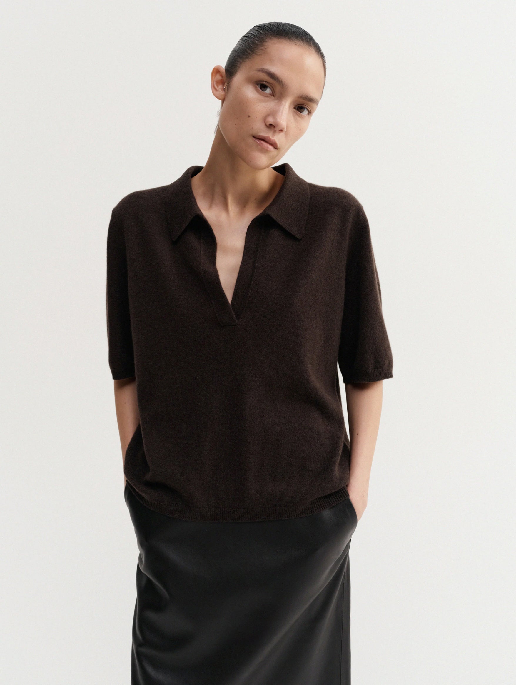 Nessa Polo T-shirt in Chocolate