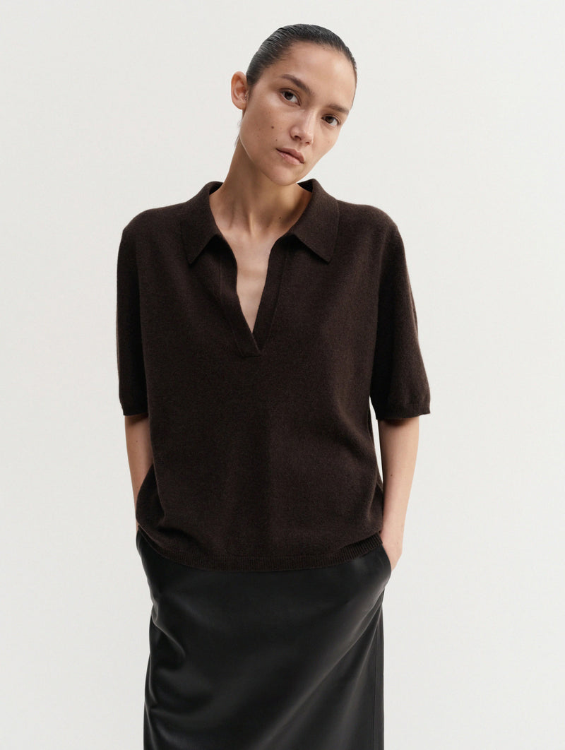 Nessa Polo T-shirt in Chocolate