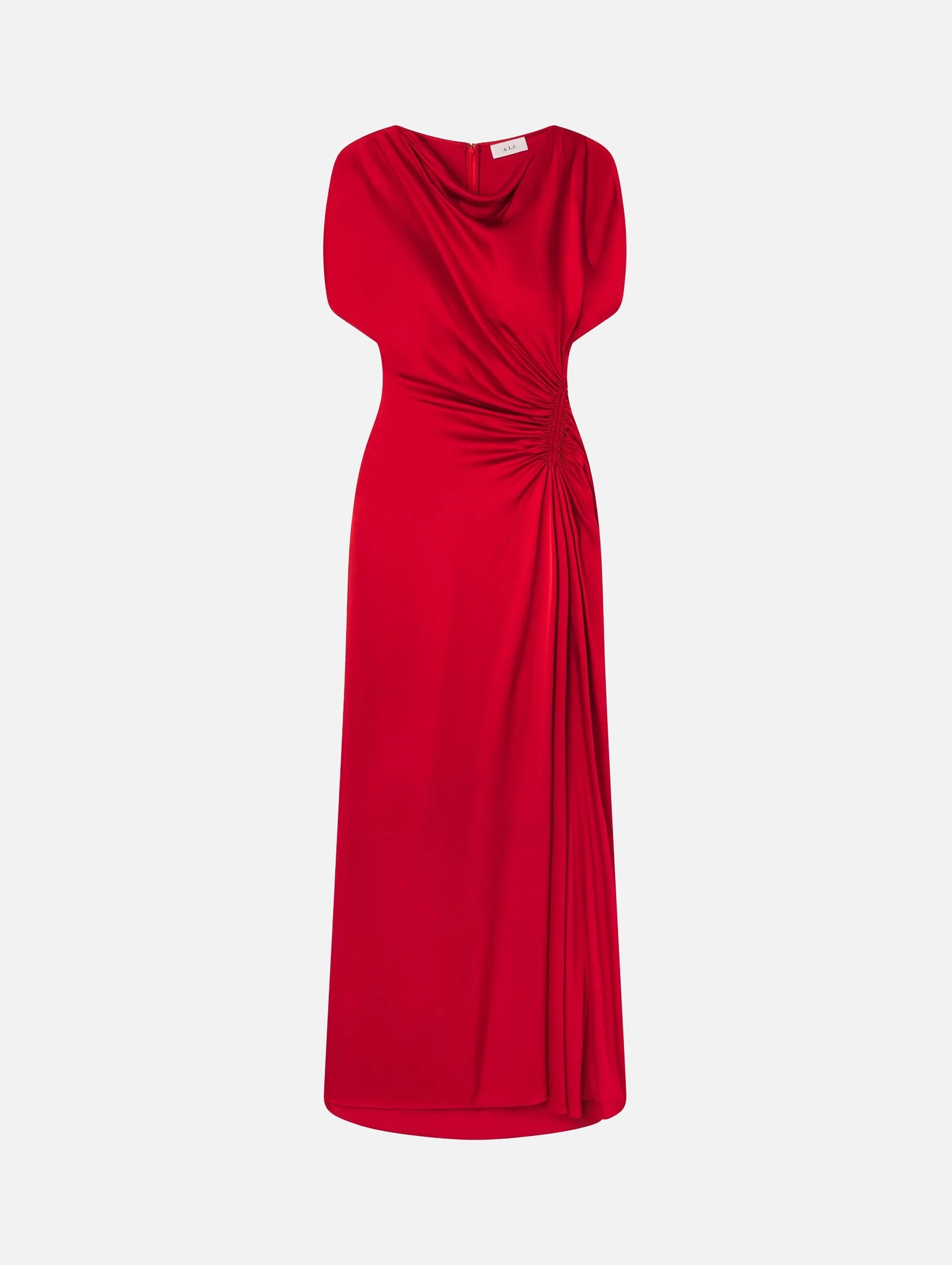 Nadia Satin Gown in Really Red