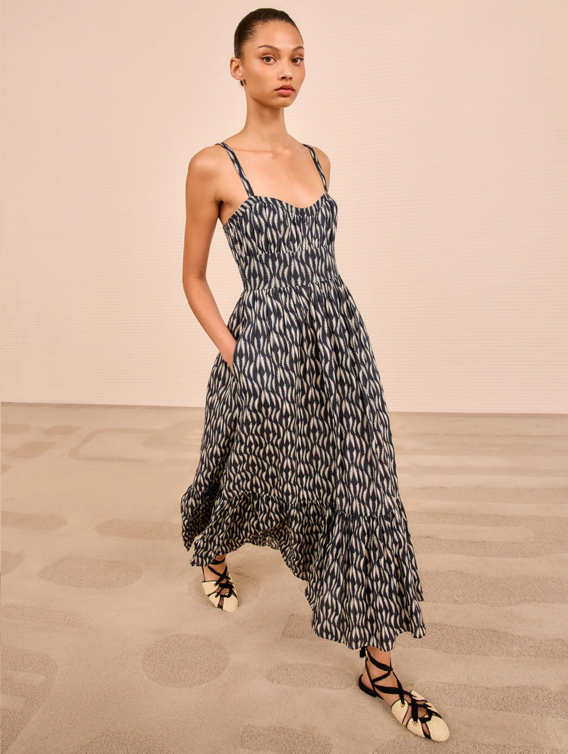 Nadine Cami Midi Dress in Graphite