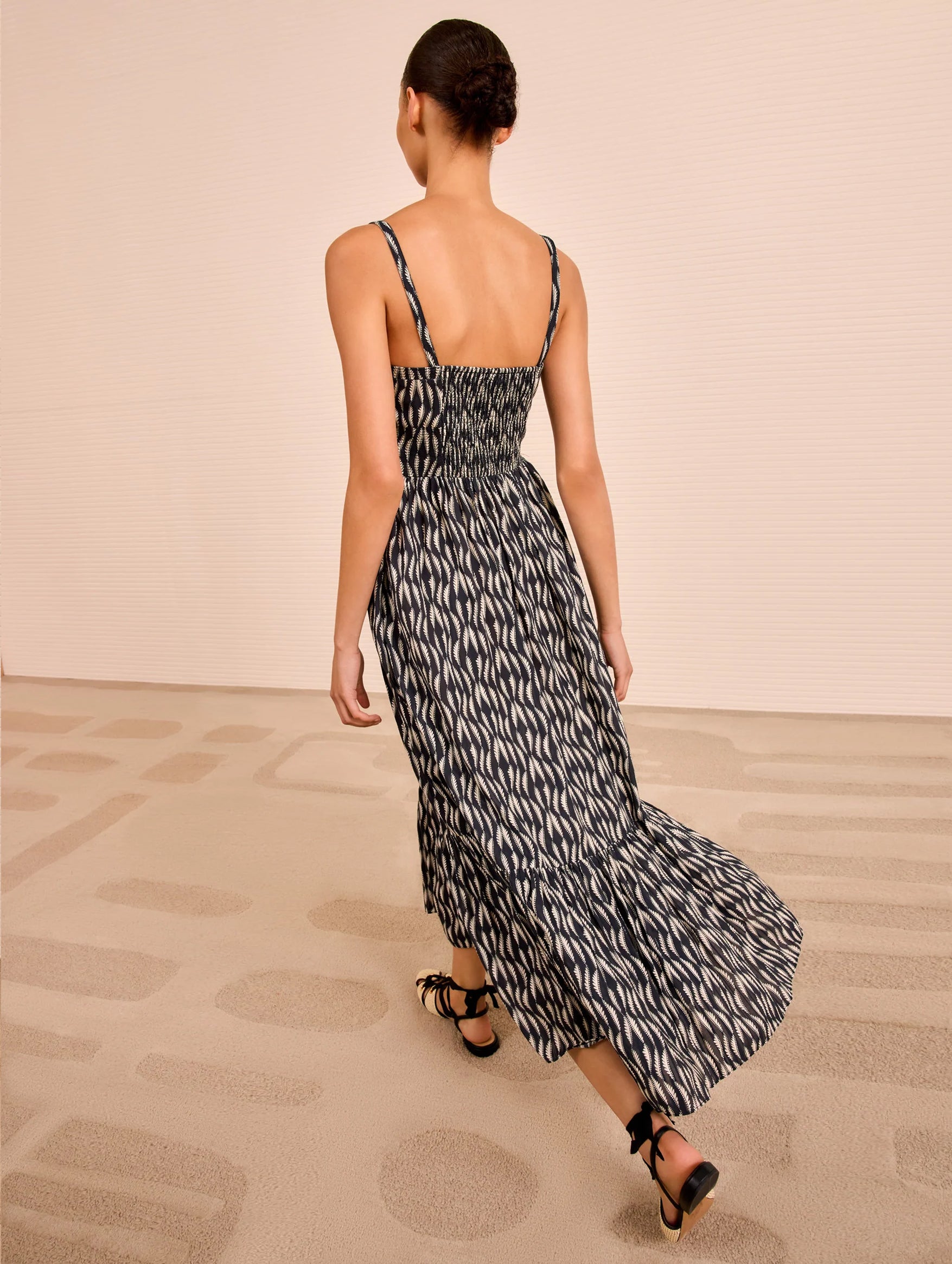 Nadine Cami Midi Dress in Graphite