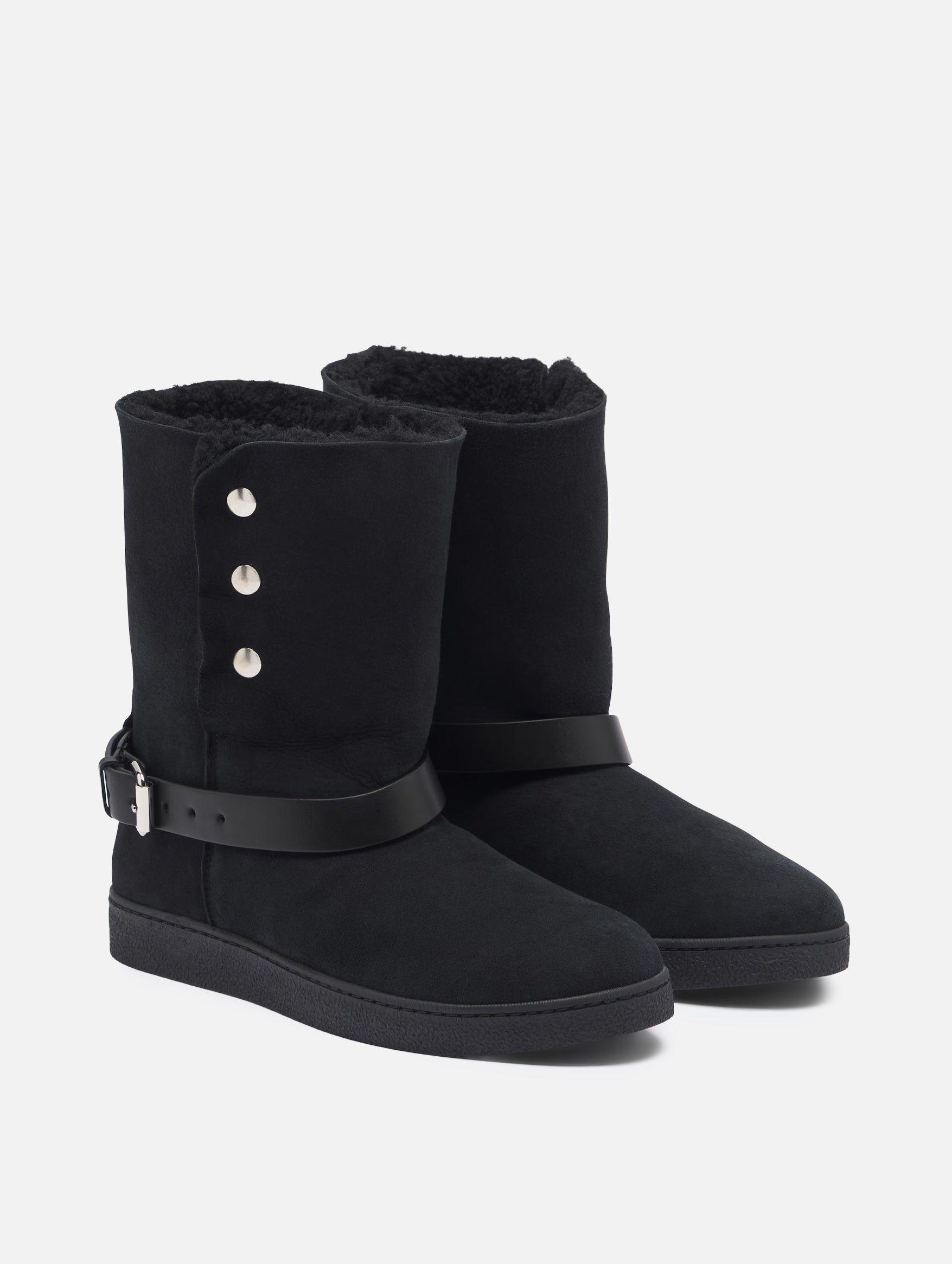 Nolyz Shearling Ankle Boots in Black