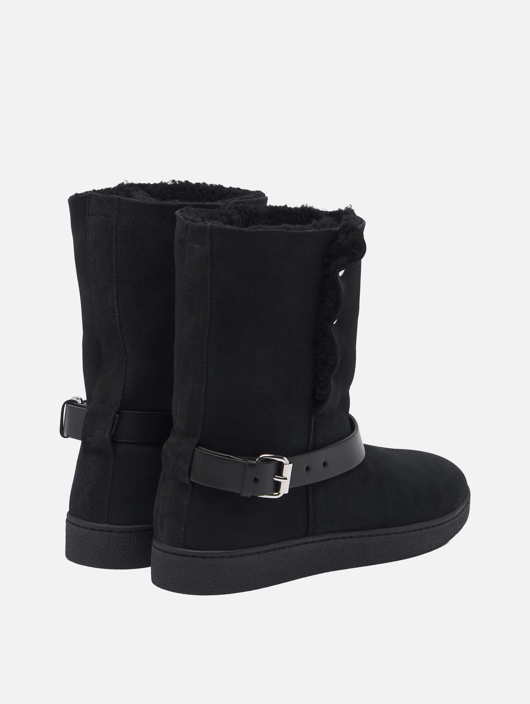 Nolyz Shearling Ankle Boots in Black
