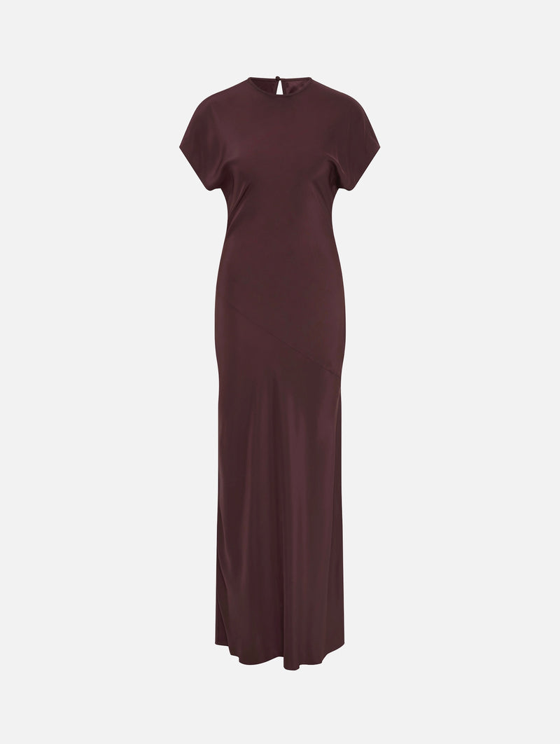 Noria Sleeved Gown in Dark Plum