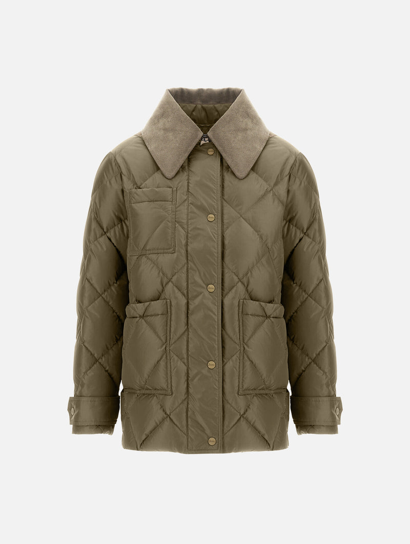 Nylon Chamonix Short Parka in Military