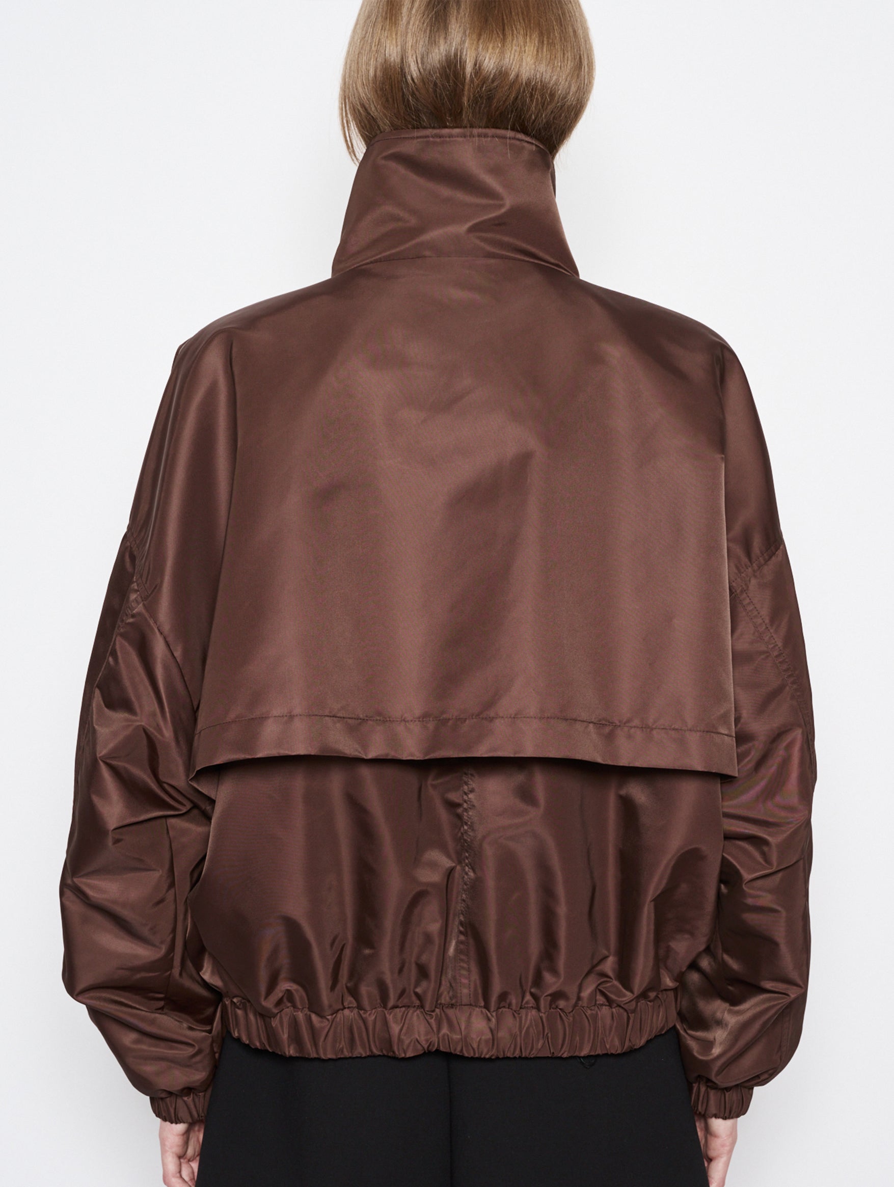 Nylon Crescent Jacket in Chocolate Brown