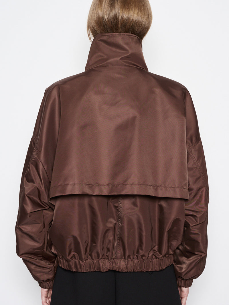 Nylon Crescent Jacket in Chocolate Brown