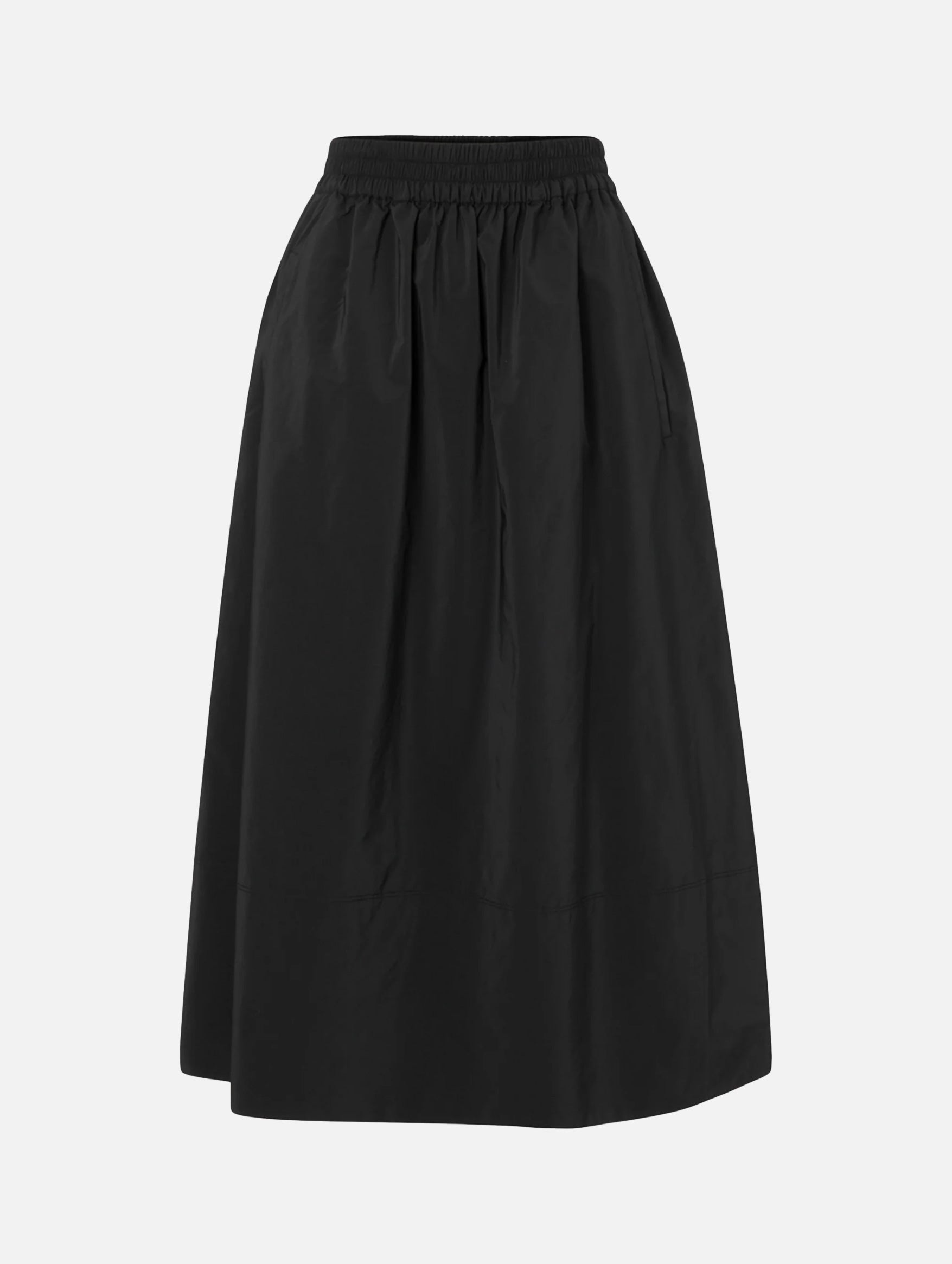 Nylon Pull On Full Skirt in Black