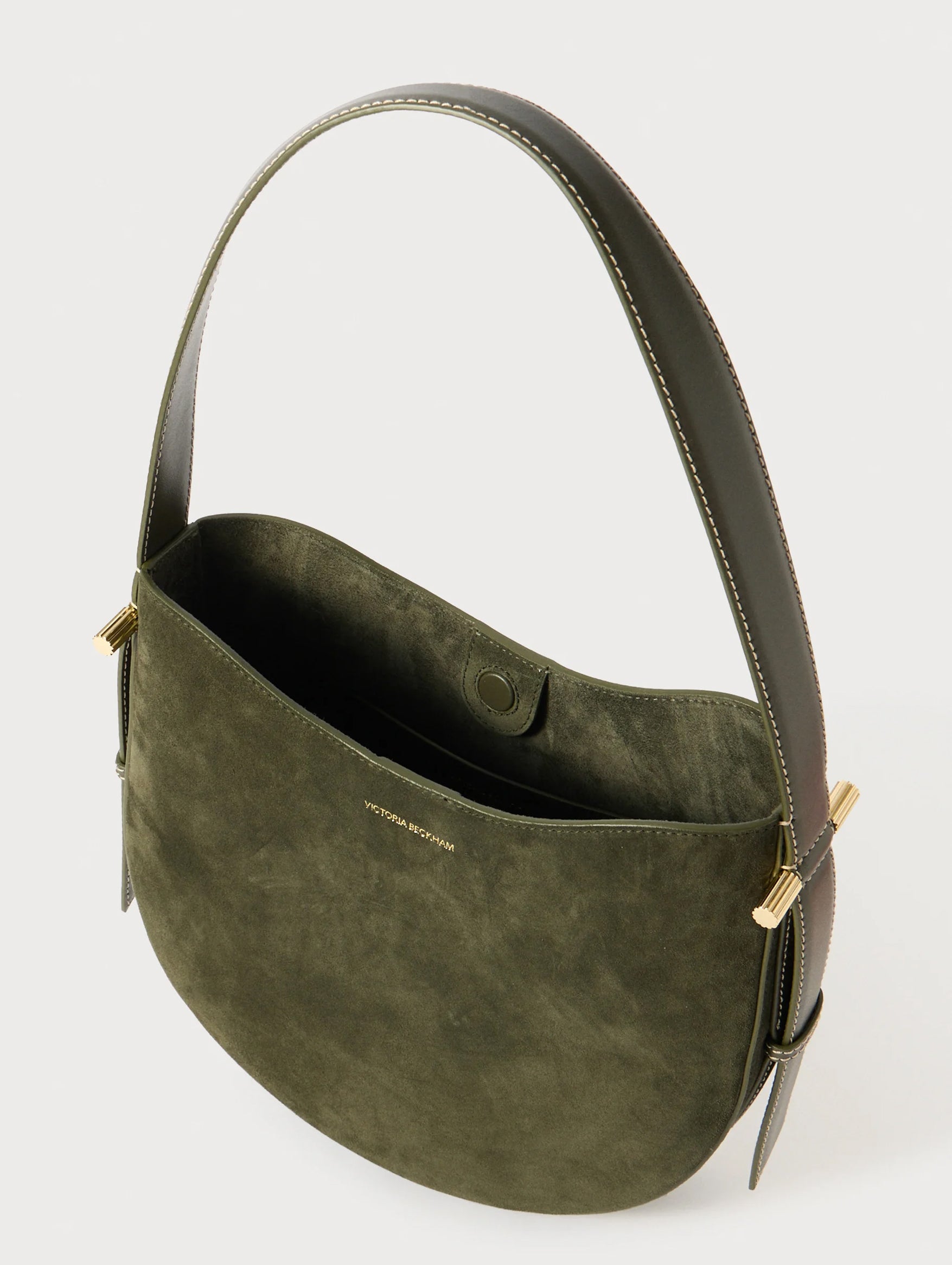 The Medium Suede Dia Bag in Dark Olive